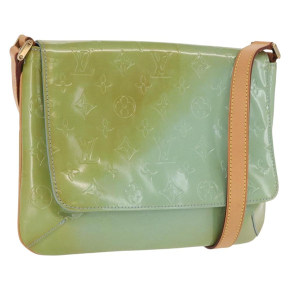 LOUIS VUITTON Monogram Vernis Thompson Street Bag Baby Blue M91009 Auth BA10490