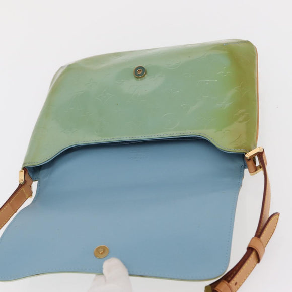 LOUIS VUITTON Monogram Vernis Thompson Street Bag Baby Blue M91009 Auth BA10490