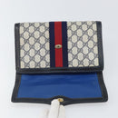 GUCCI GG Supreme Sherry Line Clutch Bag PVC Navy Gold 37 039 3087 Auth BA10493V-9