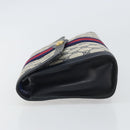 GUCCI GG Supreme Sherry Line Clutch Bag PVC Navy Gold 37 039 3087 Auth BA10493V-4