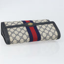 GUCCI GG Supreme Sherry Line Clutch Bag PVC Navy Gold 37 039 3087 Auth BA10493V-5