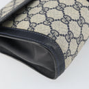 GUCCI GG Supreme Sherry Line Clutch Bag PVC Navy Gold 37 039 3087 Auth BA10493V-14