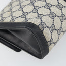 GUCCI GG Supreme Sherry Line Clutch Bag PVC Navy Gold 37 039 3087 Auth BA10494-16