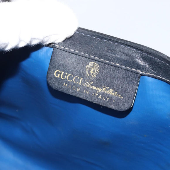 GUCCI GG Supreme Sherry Line Clutch Bag PVC Navy Gold 37 039 3087 Auth BA10494