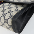 GUCCI GG Supreme Sherry Line Clutch Bag PVC Navy Gold 37 039 3087 Auth BA10494-7