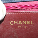 CHANEL Chain Matelasse Shoulder Bag Cotton Navy Gold CC Auth BA10498-21