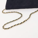 CHANEL Chain Matelasse Shoulder Bag Cotton Navy Gold CC Auth BA10498-7