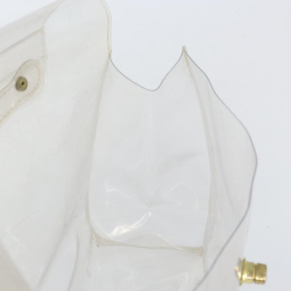 HERMES Vinyl Kelly Hand Bag Vinyl Clear Auth BA10499