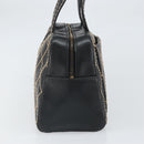 CHANEL Wild Stitch Hand Bag Leather Black Gold CC Auth BA10500V-3