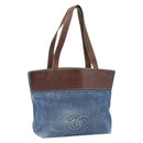 CHANEL Tragetasche Jeansblau CC Auth BA10505-1