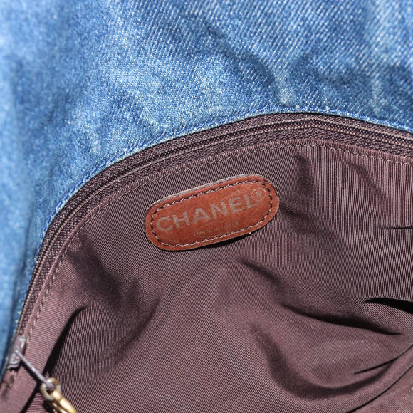 CHANEL Tragetasche Jeansblau CC Auth BA10505