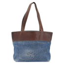 CHANEL Tragetasche Jeansblau CC Auth BA10505-13