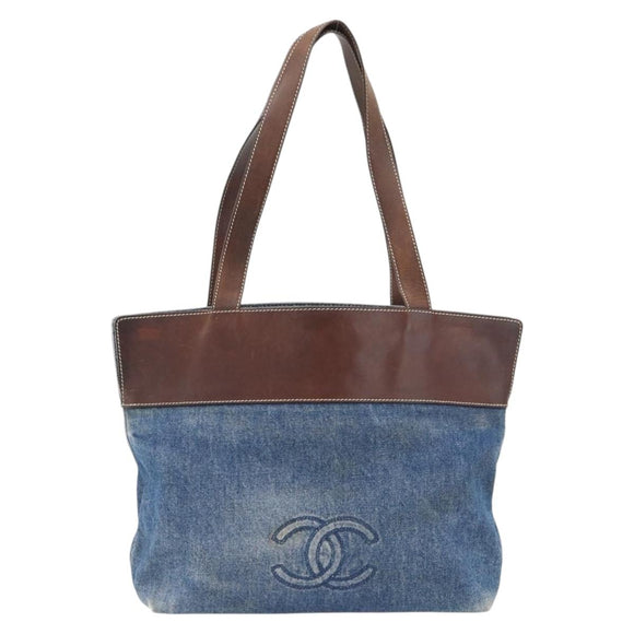 CHANEL Tragetasche Jeansblau CC Auth BA10505