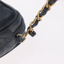 CHANEL Matelasse Chain Shoulder Bag Lamb Skin Navy Gold CC Auth BA10507-9
