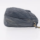 CHANEL Matelasse Chain Shoulder Bag Lamb Skin Navy Gold CC Auth BA10507-4