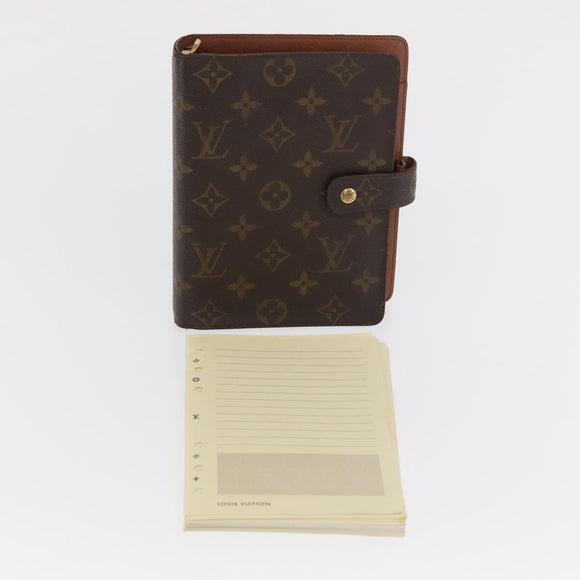 LOUIS VUITTON Monogram Agenda MM Day Planner Cover R20105 LV Auth BA10513