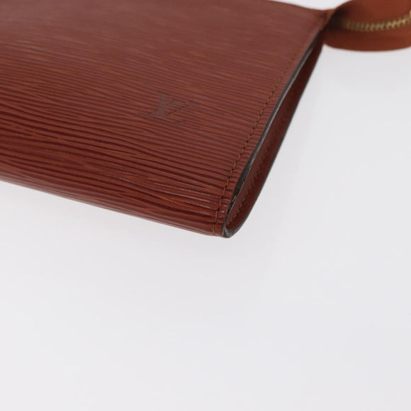 LOUIS VUITTON Epi Pochette Accessoires Pouch Brown M52953 LV Auth BA10518