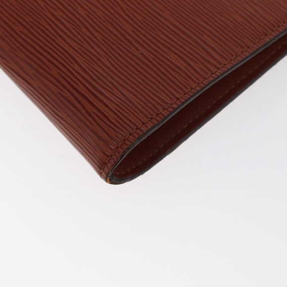 LOUIS VUITTON Epi Pochette Accessoires Pouch Brown M52953 LV Auth BA10518