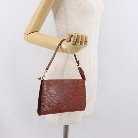 LOUIS VUITTON Epi Pochette Accessoires Pouch Brown M52953 LV Auth BA10518