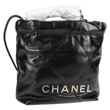 CHANEL Chanel 22 Small Matelasse Chain Bag Lamb Skin 2way Black CC Auth BA1051SM