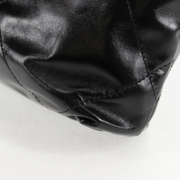 CHANEL Chanel 22 Small Matelasse Chain Bag Lamb Skin 2way Black CC Auth BA1051SM