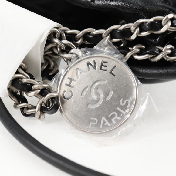 CHANEL Chanel 22 Small Matelasse Chain Bag Lamb Skin 2way Black CC Auth BA1051SM