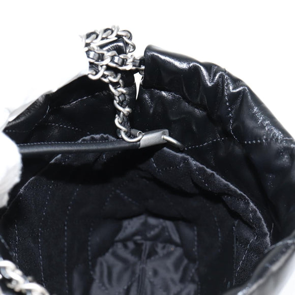 CHANEL Chanel 22 Small Matelasse Chain Bag Lamb Skin 2way Black CC Auth BA1051SM