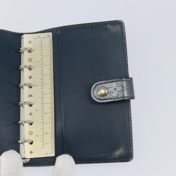 LOUIS VUITTON MonogramMat Agenda PM Day Planner Cover Blue R20935 Auth BA10521