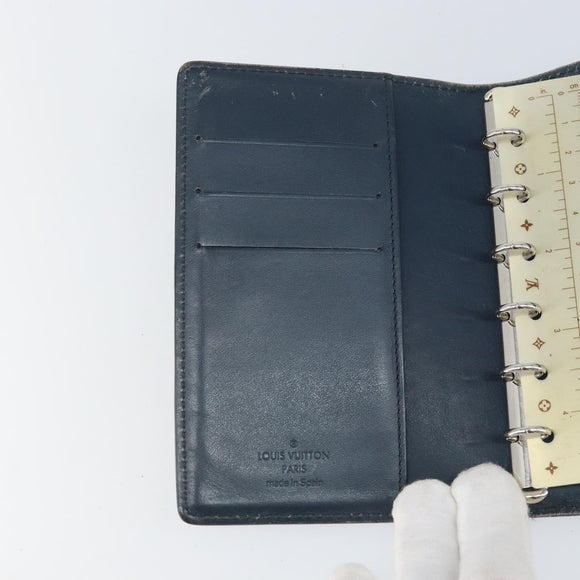 LOUIS VUITTON MonogramMat Agenda PM Day Planner Cover Blue R20935 Auth BA10521