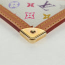 LOUIS VUITTON Multicolor Pochette Cles Coin Purse White M92655 Auth BA10525SAV-14