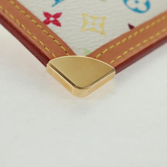 LOUIS VUITTON Multicolor Pochette Cles Coin Purse White M92655 Auth BA10525SAV