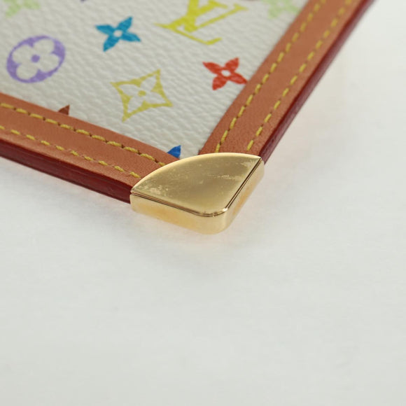 LOUIS VUITTON Multicolor Pochette Cles Coin Purse White M92655 Auth BA10525SAV