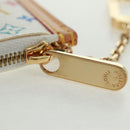 LOUIS VUITTON Multicolor Pochette Cles Coin Purse White M92655 Auth BA10525SAV-9