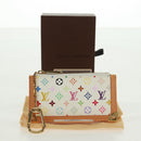 LOUIS VUITTON Multicolor Pochette Cles Coin Purse White M92655 Auth BA10525SAV-12