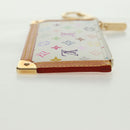 LOUIS VUITTON Multicolor Pochette Cles Coin Purse White M92655 Auth BA10525SAV-4