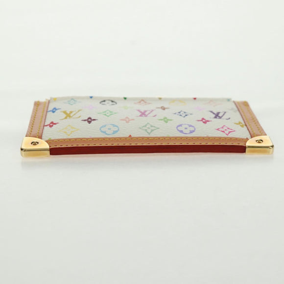 LOUIS VUITTON Multicolor Pochette Cles Coin Purse White M92655 Auth BA10525SAV