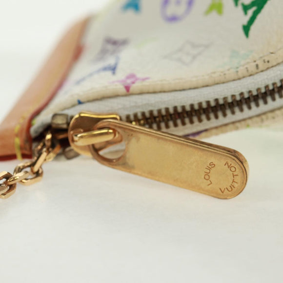 LOUIS VUITTON Monogram Multicolor Berlango Münztäschchen Weiß M58028 Auth BA10526V