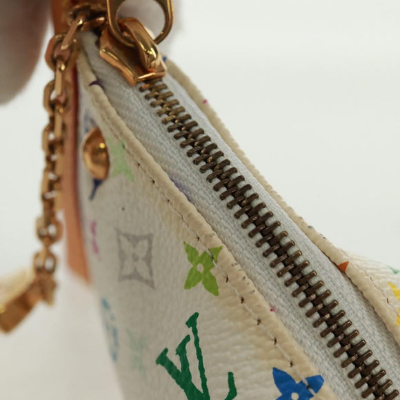 LOUIS VUITTON Monogram Multicolor Berlango Münztäschchen Weiß M58028 Auth BA10526V