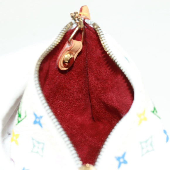 LOUIS VUITTON Monogram Multicolor Berlango Münztäschchen Weiß M58028 Auth BA10526V