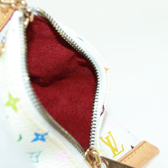 LOUIS VUITTON Monogram Multicolor Berlango Münztäschchen Weiß M58028 Auth BA10526V