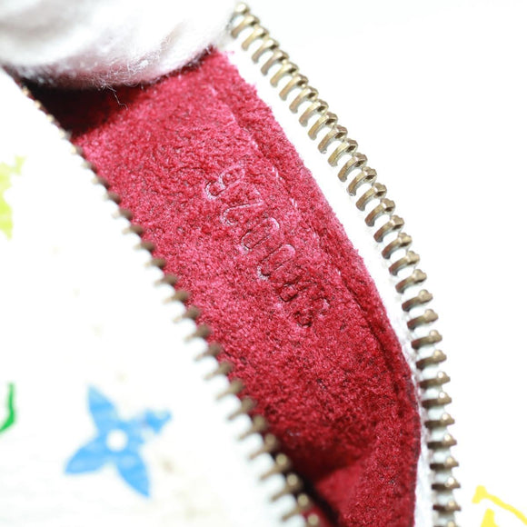 LOUIS VUITTON Monogram Multicolor Berlango Münztäschchen Weiß M58028 Auth BA10526V