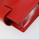 Salvatore Ferragamo Gancini Shoulder Bag Leather Red Silver Auth BA10529-12