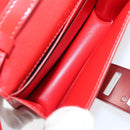 Salvatore Ferragamo Gancini Shoulder Bag Leather Red Silver Auth BA10529-17