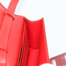 Salvatore Ferragamo Gancini Shoulder Bag Leather Red Silver Auth BA10529-18