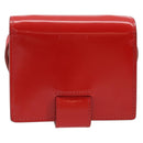 Salvatore Ferragamo Gancini Shoulder Bag Leather Red Silver Auth BA10529-3