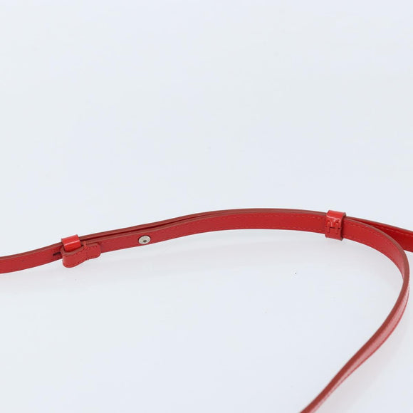 Salvatore Ferragamo Gancini Shoulder Bag Leather Red Silver Auth BA10529