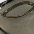 BURBERRY Nova Check Hand Bag Nylon Gray Silver Auth BA1053-11