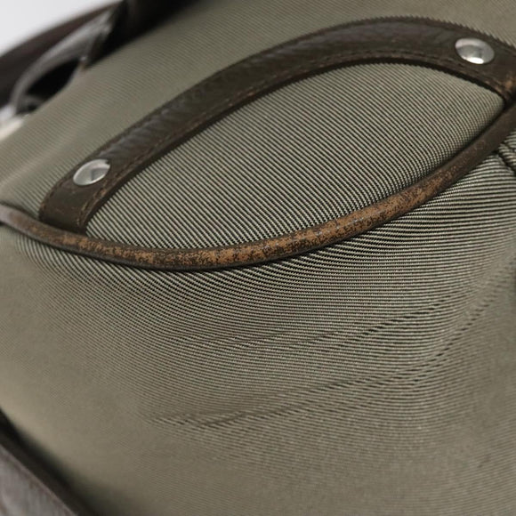 BURBERRY Nova Check Hand Bag Nylon Gray Silver Auth BA1053