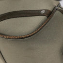 BURBERRY Nova Check Hand Bag Nylon Gray Silver Auth BA1053-12