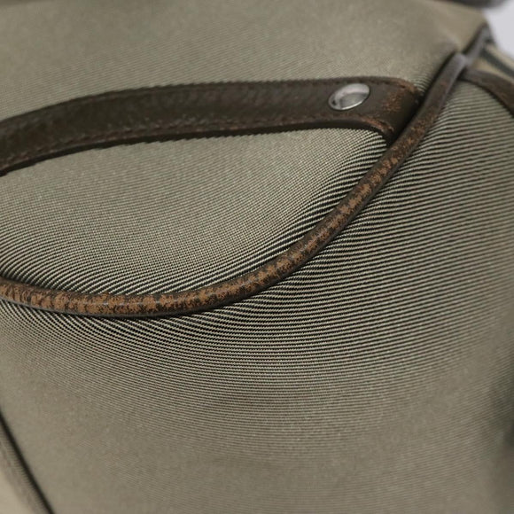 BURBERRY Nova Check Hand Bag Nylon Gray Silver Auth BA1053